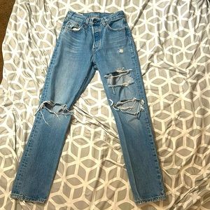 Levi’s 501 Dark Wash W/Cuts